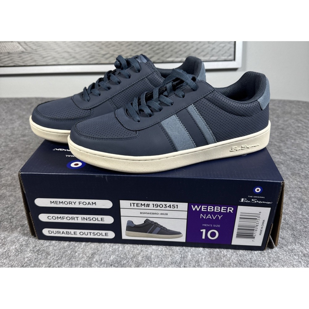 Ben Sherman Men's  Size 10 Webber Memory Foam Sneaker Shoes Navy